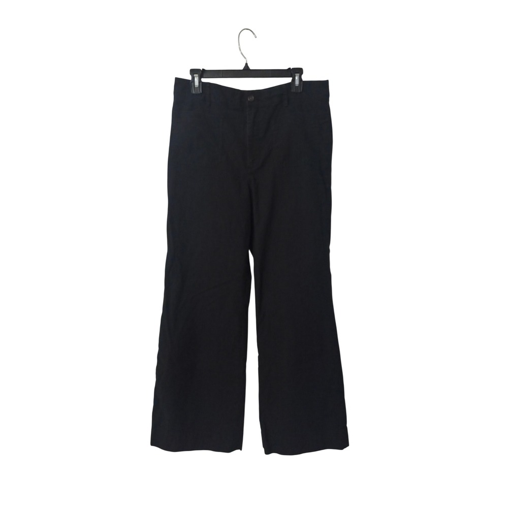 J.Crew Womens Size 31 Black Cotton Linen Blend Wide Leg Patch Pocket Pants